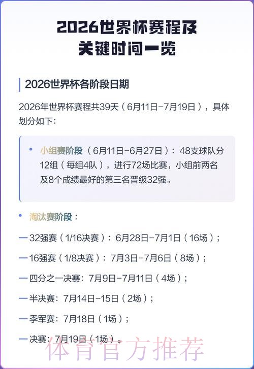 2026世界杯赛程最新比赛时间表怎么查 2026世界杯赛程最新比赛时间表怎么查